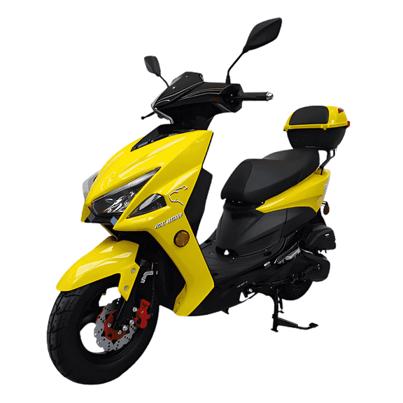 Ice Bear Flash PMZ150-4 150cc Gas Powered Scooter, Assembly Instruction Not Included (Yellow)