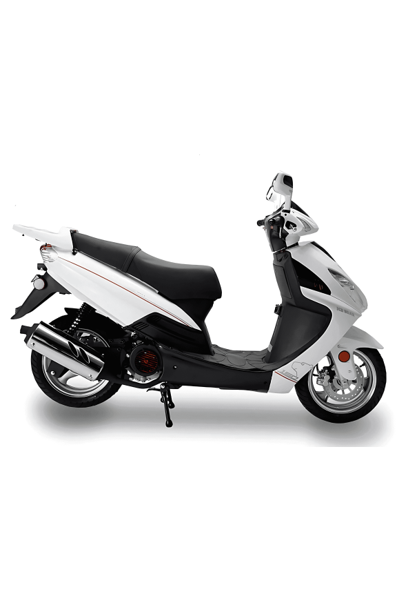 Ice Bear Hawkeye PMZ150-3C 150cc Gas Powered Scooter, Assembly Instruction Not Included (White)