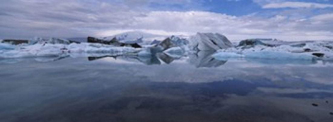 Ice Berg Floating On The Water Vatnajokull Glacier Iceland Canvas Art - Panoramic Images (18 x 7)