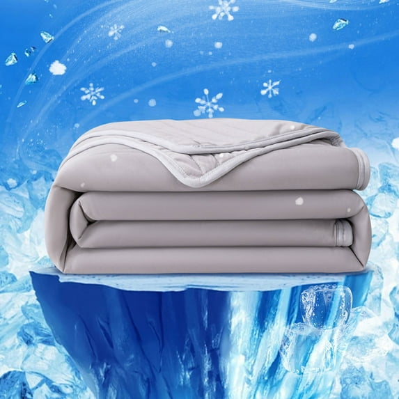 Ice Blanket Lightweight Breathable Double Ice Cool Summer Calming Quilt Solid Color Blankets For Hot Sleepers 4 piece set