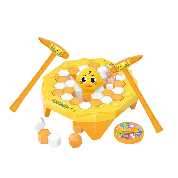 Ice-Block Breaking Game Save Duck Table Toys, Dont Break The Ice Game, Duck Ice Breaking Board Game Toys Reaction Training Sensory Educational Toys Birthday Gifts (Yellow)
