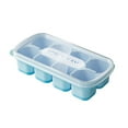 thumbnail image 1 of Ice Block Maker, Food Grade Ice Cube Mold, Reusable Ice Tray for Freezer, Leak-Proof and Odor-Resistant, Easy to Demold, 8-Compartment, 14.2x7.2cm, 1 of 8