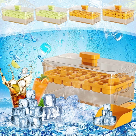 Ice Block Press Maker | Food Grade Ice Box Set | Pressing Demolding Tool for Household Refrigerators | 19x11x10.5cm | Includes Ice Shovel & Ice Tray | Transparent Storage | Easy Icing | Multipurpose