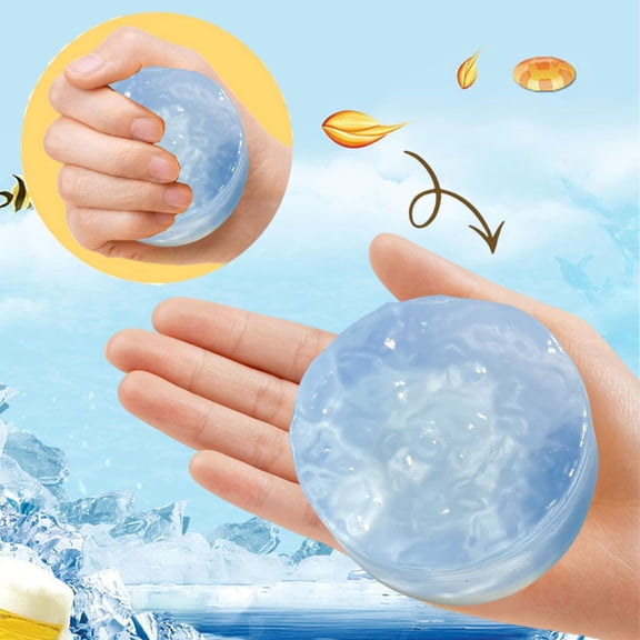 Ice Block Squeeze Toys for Stress Relief, Soft Elastic Bouncy Balls, Cool Touch Summer Sensory Fidget Toy for Adults Kids Home Office