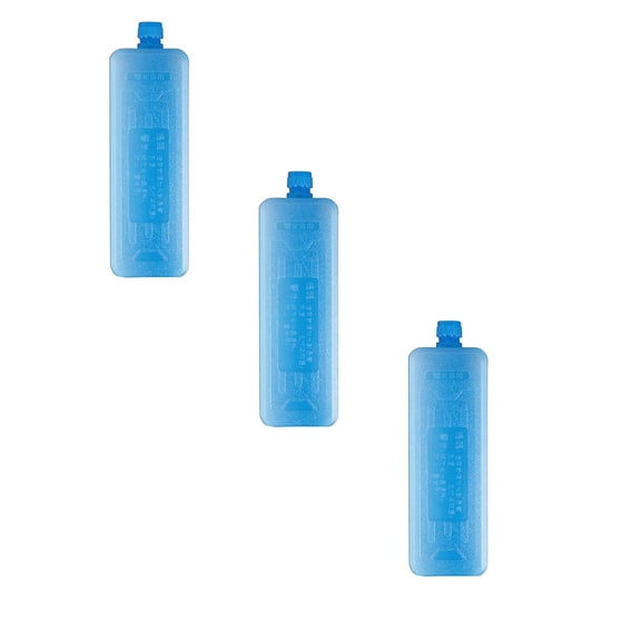 Ice Blocks for Cooler 3Pcs Reusable Long Ice Pack Set for Cooler and Cooling Fan Leakproof Plastic Ice Crystal Boxes with Water Injection Design Bottle Ice Pack