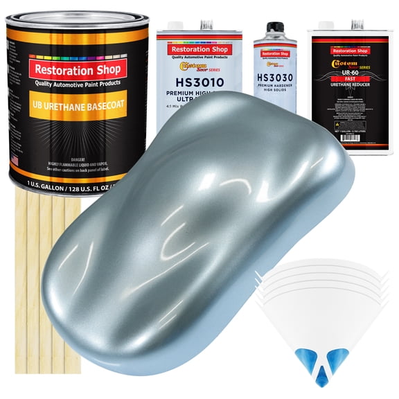 Ice Blue Metallic Gallon URETHANE BASECOAT CLEARCOAT Auto Paint FAST Kit