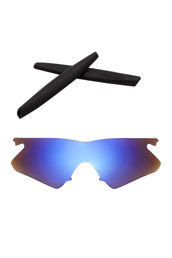 Ice Blue Mr. Shield Polarized Replacement Lenses And Black Earsocks For Oakley M Frame Heater Sunglasses