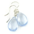 thumbnail image 1 of Ice Blue Simulated Topaz Earrings Smooth Pear Shaped Teardrop Drops Sterling Silver Spyglass Designs, 1 of 1
