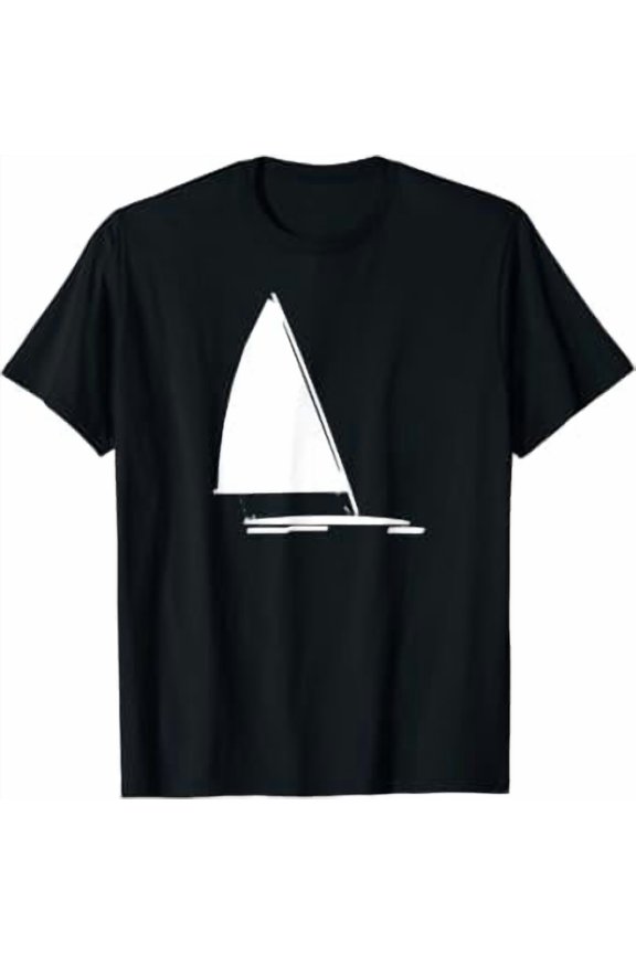 Ice Boat Racing Ice Yacht Silhouette Graphic Ice Sailing T-Shirt