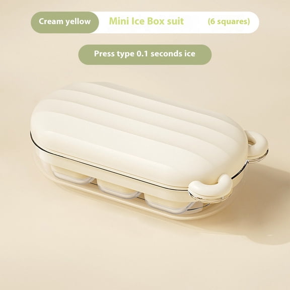 Ice Box: Bear Presses The Ice Grid,Silicone Ice Mold,6 Grid Ice Box, Square Ice Mold With Lid,Ice Storage Box (B)