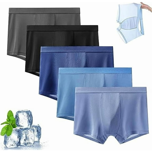 Ice Boxer Pro for Men Ultra Comfortable Silk Underwear, Cooling Breathable Seamless High Men's boxer briefs