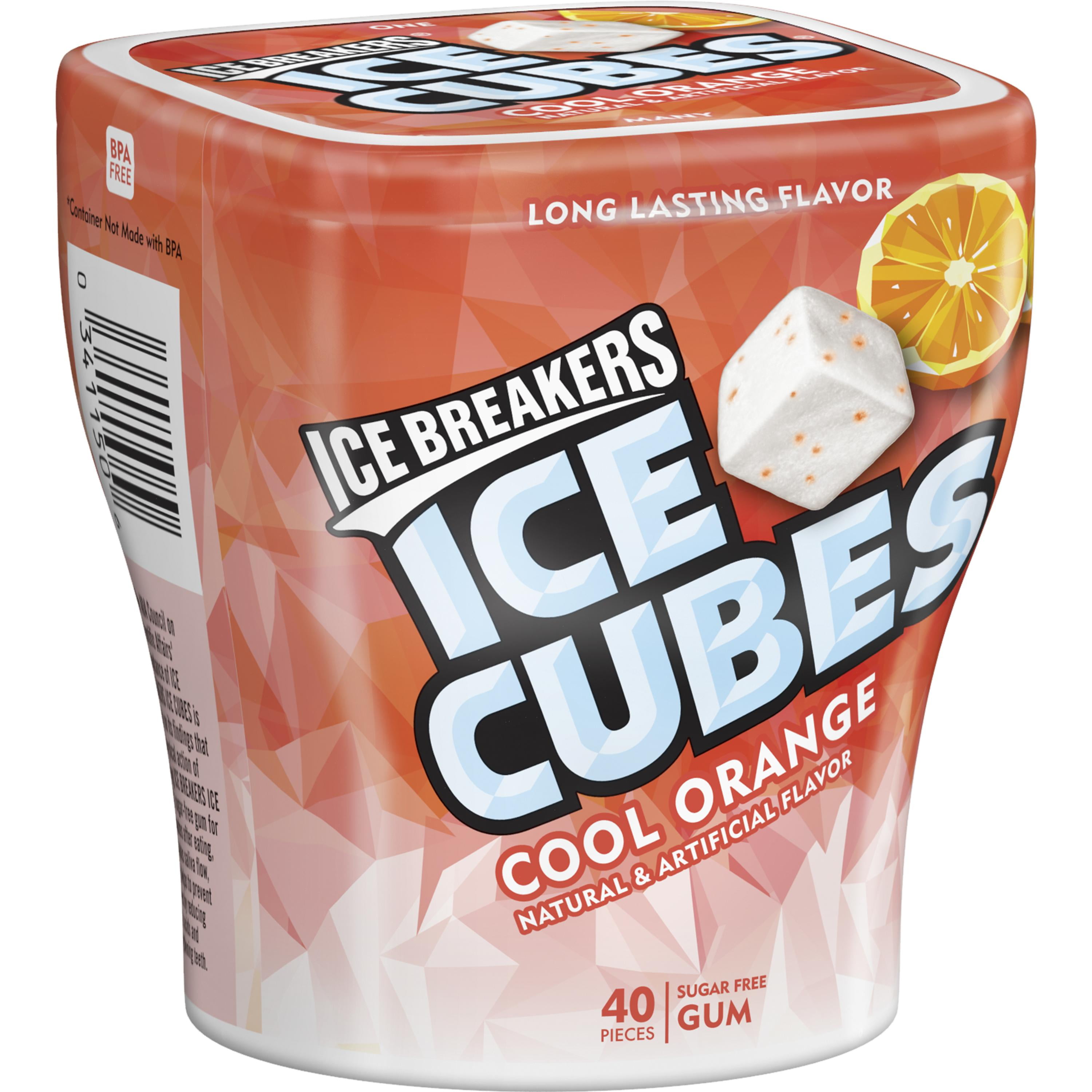 Ice Breaker, Ice Cubes Sugar Free Cool Orange Gum, 40 Pieces, 3.24 Oz