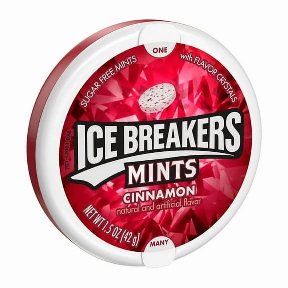 Ice Breakers Cinnamon Flavored Sugar Free Mints, Puck 1.5 oz pack of 4