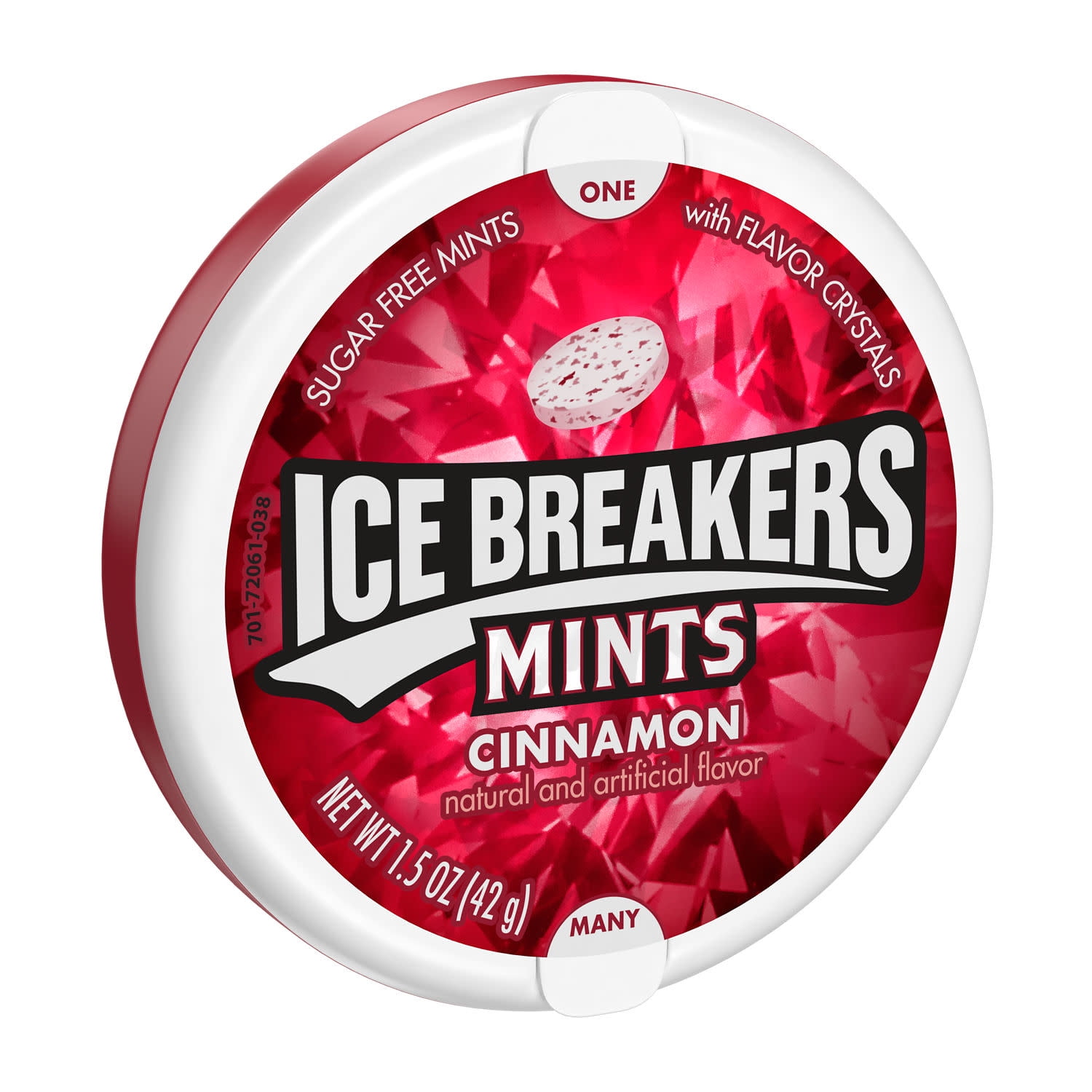 Ice Breakers Cinnamon Flavored Sugar Free Mints, Puck 1.5 oz