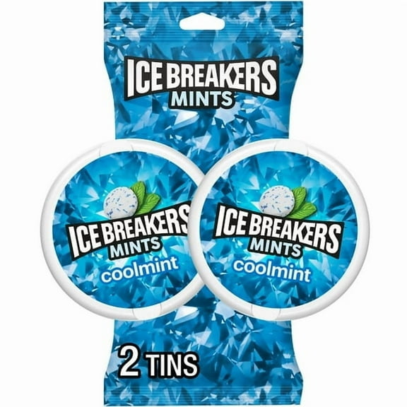 Ice Breakers Coolmint Sugar Free Mints, Tins 1.5 oz, 2 Count pack of 3