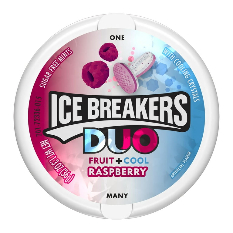 Ice Breakers Duo Fruit + Cool Raspberry Sugar Free Mints, 1.3 oz