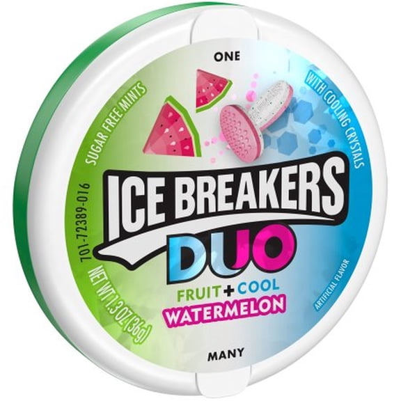 ICE BREAKERS DUO Watermelon Flavored Mints (Pack of 12)