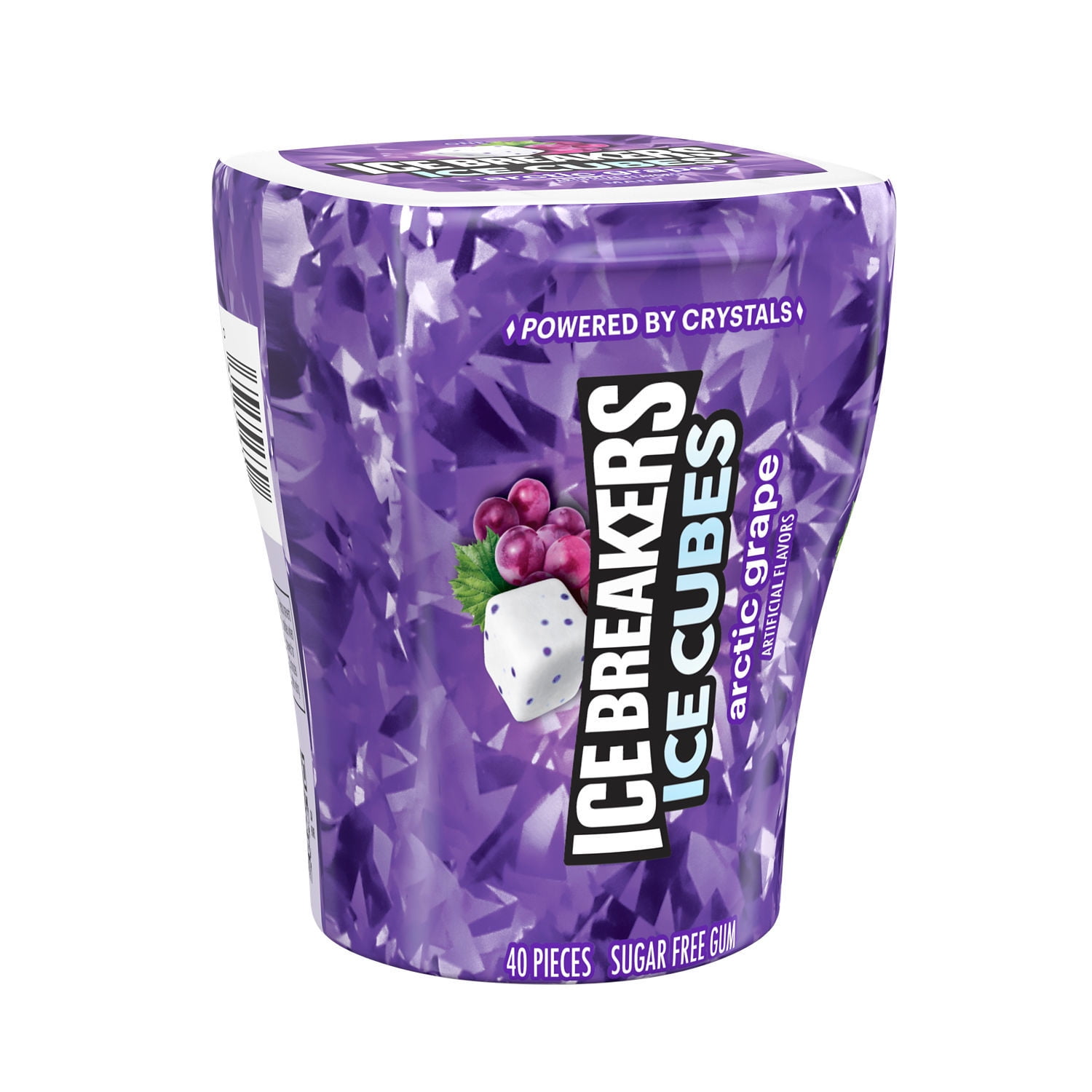 Ice Breakers Ice Cubes Arctic Grape Sugar Free Chewing Gum, Bottle 3.24 oz, 40 Pieces