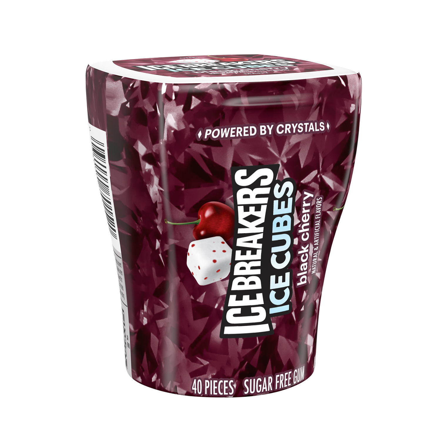 Ice Breakers Ice Cubes Black Cherry Sugar Free Chewing Gum, Bottle 3.24 oz, 40 Pieces - image 1 of 4