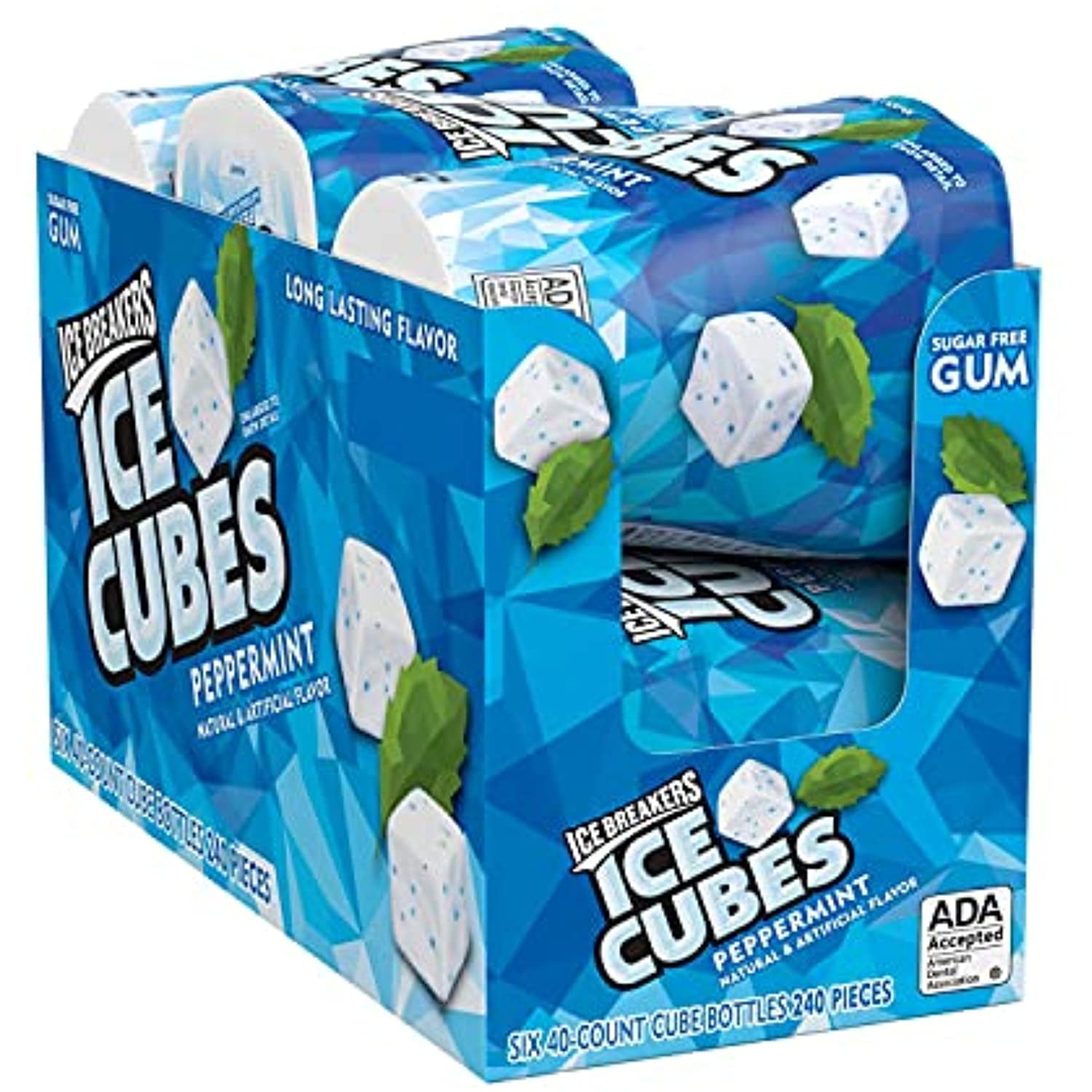Ice Breakers Ice Cubes Peppermint Flavored Sugar Free Chewing Gum, Made