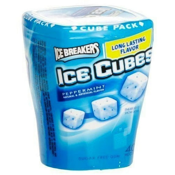 Ice Breakers Ice Cubes Peppermint Sugar Free Gum 40 pieces (Pack of 48)