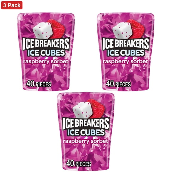 Ice Breakers Ice Cubes Raspberry Sorbet Sugar Free Gum - 40ct