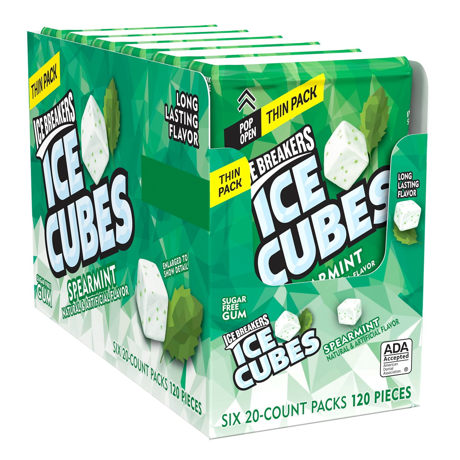 Ice Breakers, Ice Cubes Spearmint Sugar Free Chewing Gum, Made with