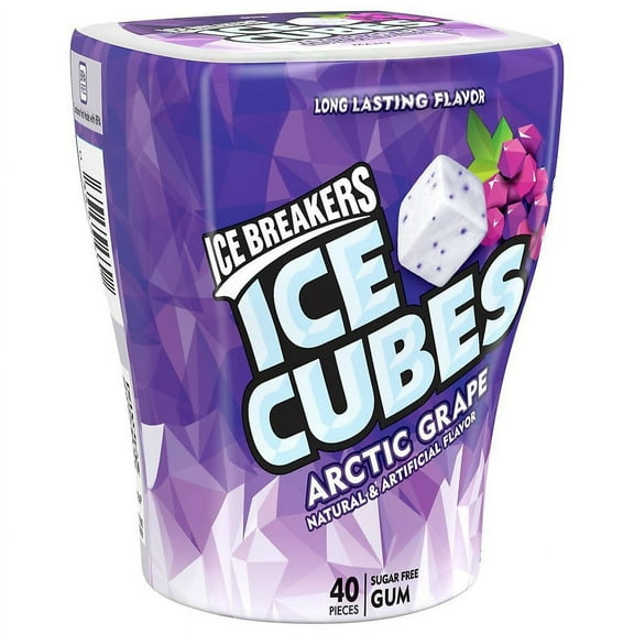 Ice Breakers Ice Cubes Sugar Free Chewing Gum, Bottle Arctic Grape 40.0 ea