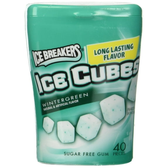 Ice Breakers Ice Cubes Sugar Free Wintergreen Gum (Pack of 14)