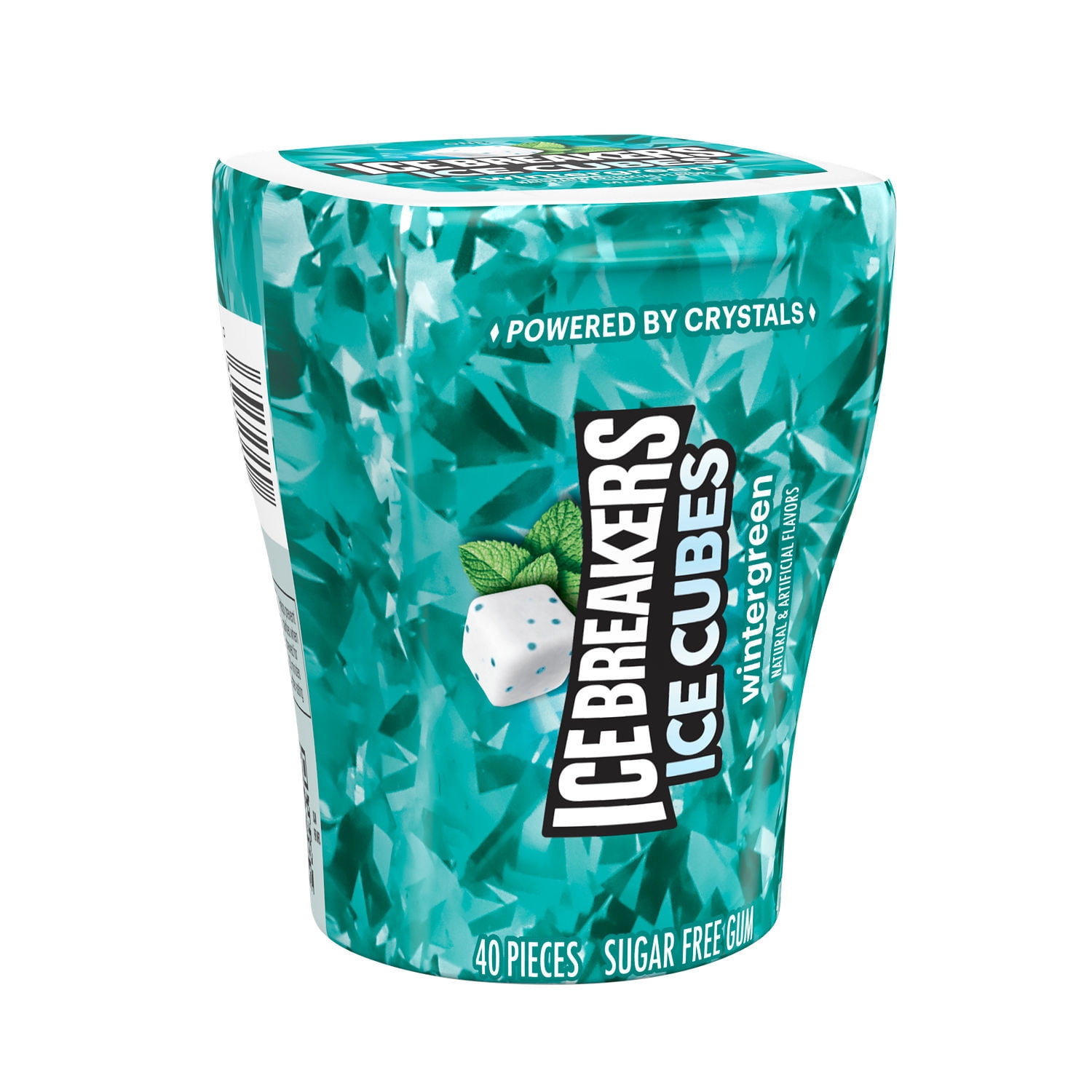 Ice Breakers Ice Cubes Wintergreen Sugar Free Chewing Gum, Bottle 3.24