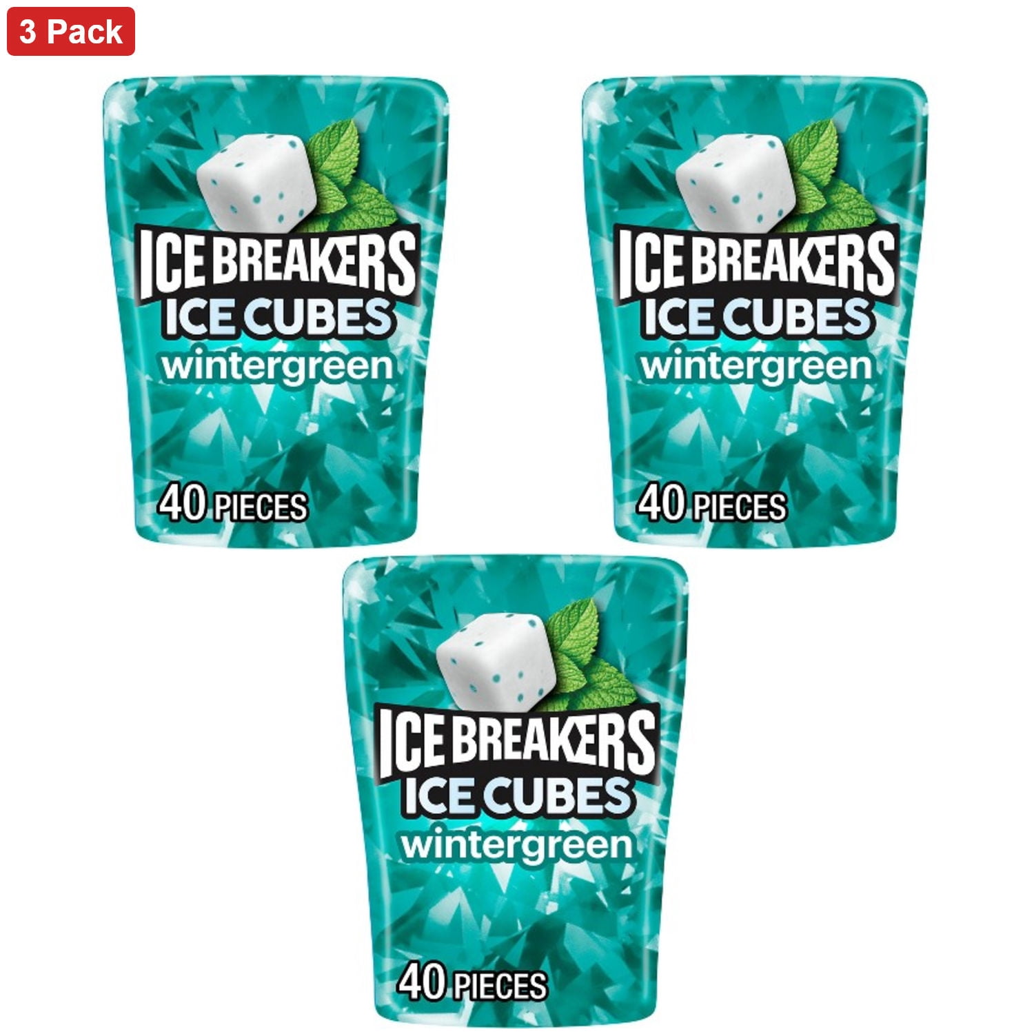 Ice Breakers Ice Cubes Wintergreen Sugar Free Gum - 40ct