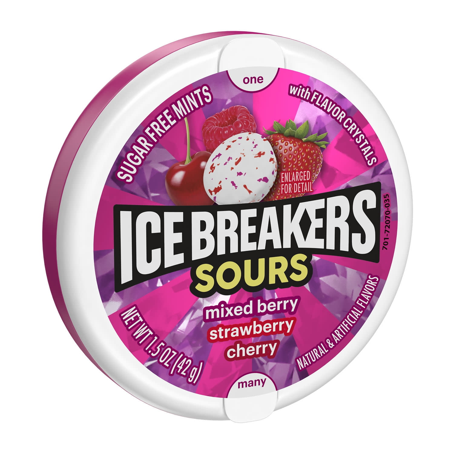 Ice Breakers Sours Assorted Fruit Flavored Sugar Free Mints, Tin 1.5 oz