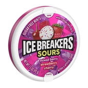 Ice Breakers Sours Assorted Fruit Flavored Sugar Free Mints, Tin 1.5 oz