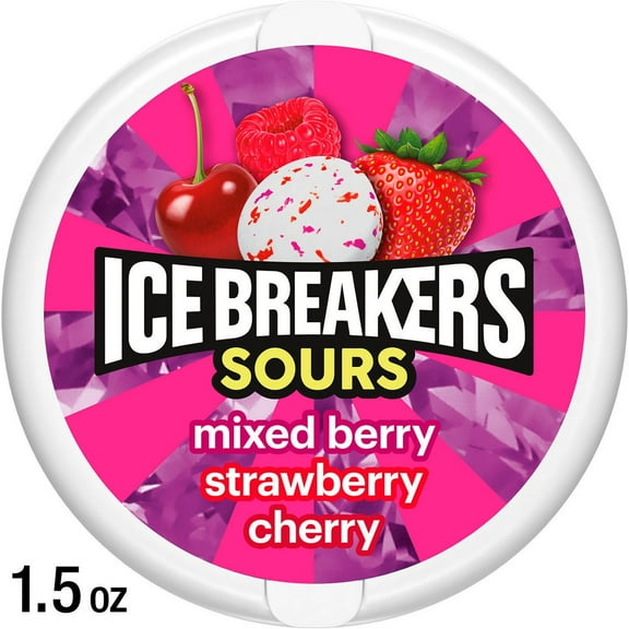 Ice Breakers Sours Mixed Berry Sugar Free Mint Candies - 1.5oz - Pack of 2