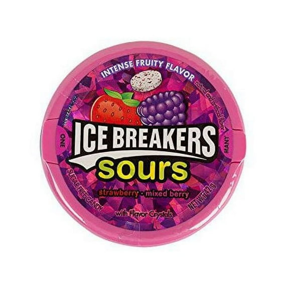 Ice Breakers Sours Strawberry-Mixed Berry 1.5 Oz Containers (Pack Of 8), 1.5 Ounce Packaging May Vary