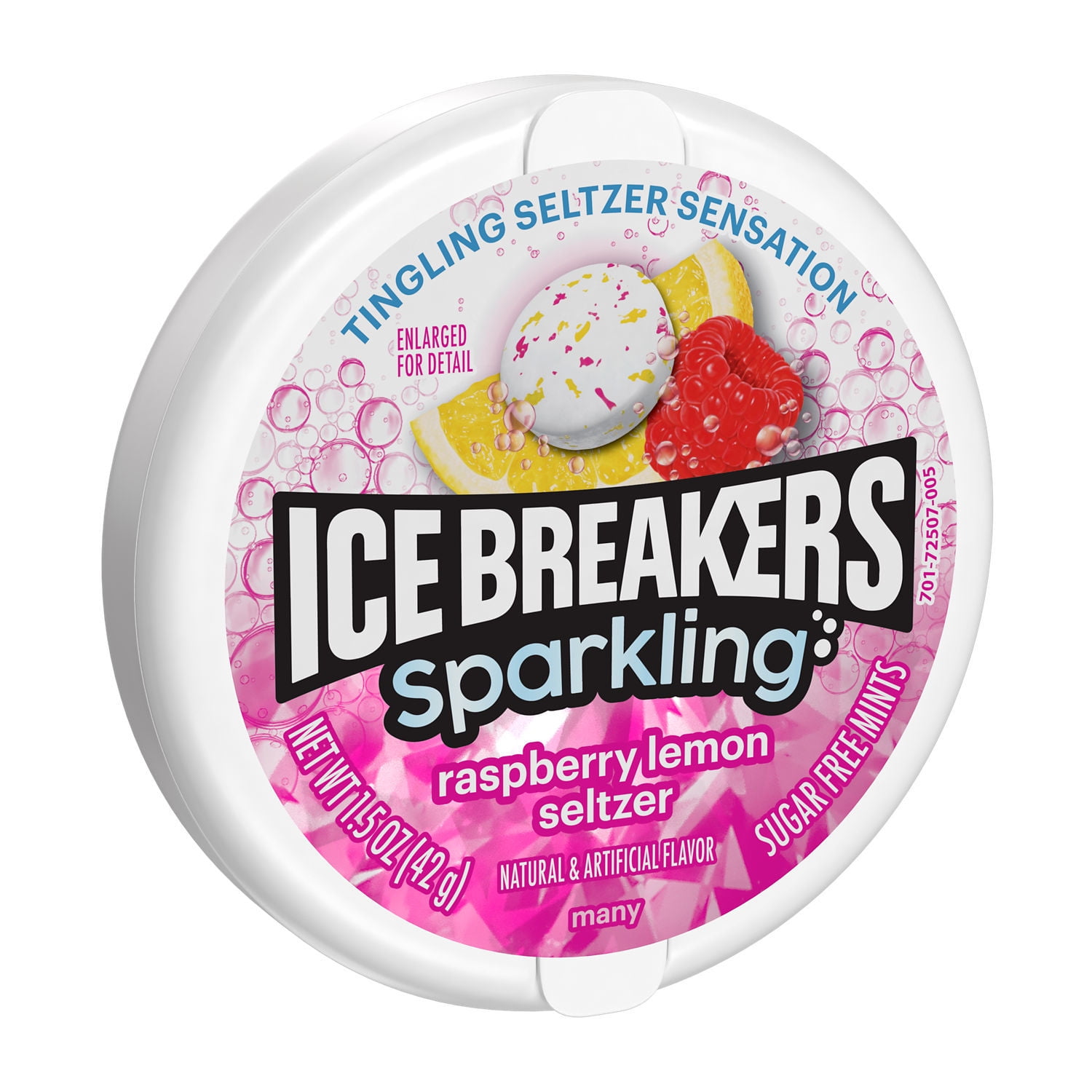 Ice Breakers Sparkling Raspberry Lemon Seltzer Sugar Free Mints, Tin 1.5 oz  