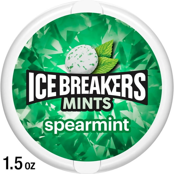 Ice Breakers Spearmint Sugar Free Mints, Tin 1.5 oz