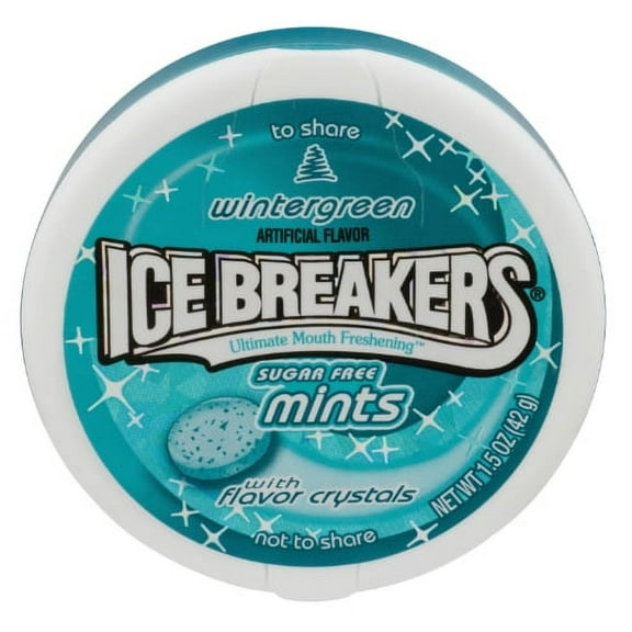 Ice Breakers Sugarfree Mints in Wintergreen, 1.5 Ounce (Pack of 12)