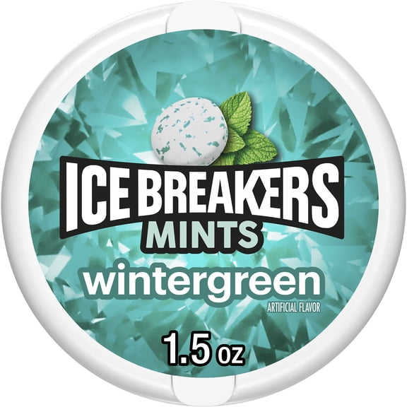 Ice Breakers Wintergreen Flavored Sugar Free Mints, Puck 1.5 Oz