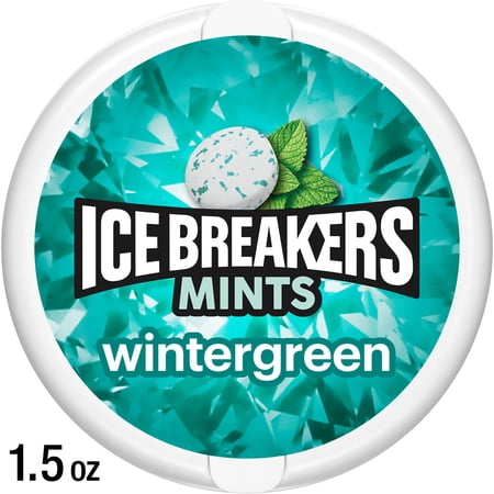 Ice Breakers Wintergreen Flavored Sugar Free Mints, Puck 1.5 oz