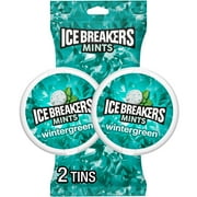 Ice Breakers Wintergreen Flavored Sugar Free Mints, Pucks 1.5 oz, 2 Count