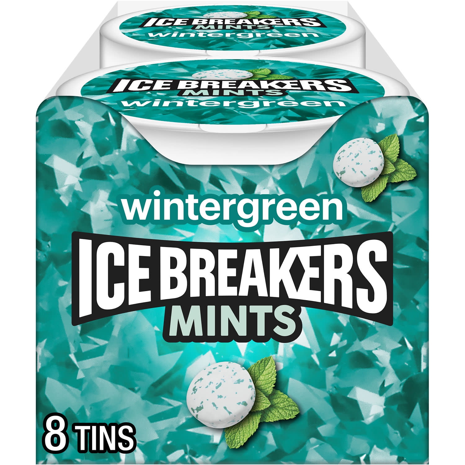 Ice Breakers Wintergreen Sugar Free Mints, Tins 1.5 oz, 8 Count