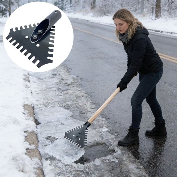 Ice Breaking Shovel Ice Breaking Shovel Sawtooth Ice Breaking Shovel Variable Ice Breaking Shovel Manganese Steel Ice Breaking Shovel(L)