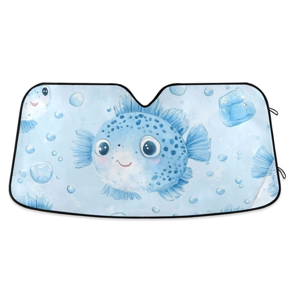 Ice Bubbles Puffers Car Windshield Sun Shade Reflector Sunshade Foldable for Front Keeps Vehicle Cool