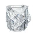 Ice Bucket Acrylic Clear Storage Tub Plastic Drink Buckets with Handle