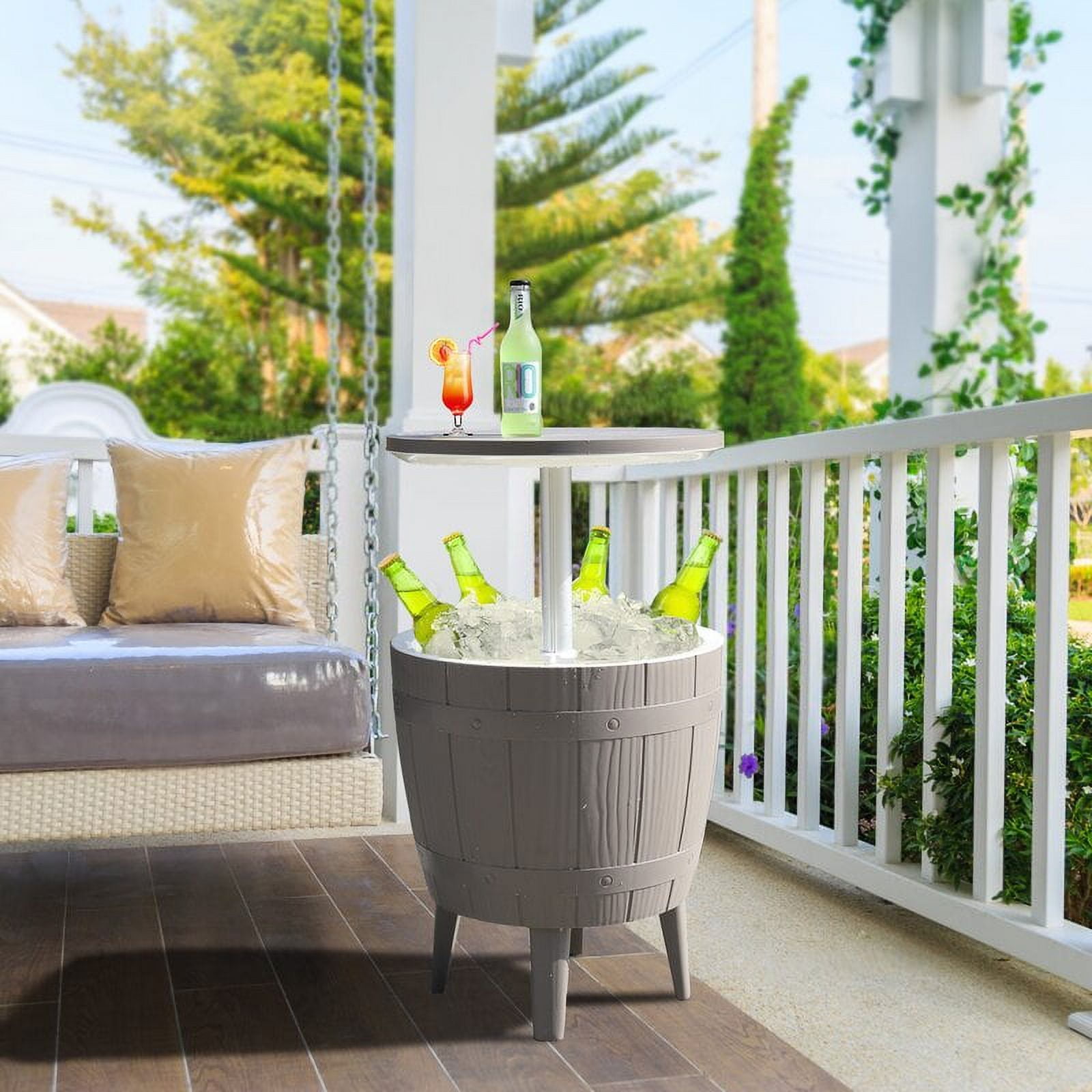 Ice Bucket Bar Table Outdoor Patio Furniture Hot Tub Side Table, Cooler