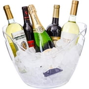 Ice Bucket Clear Acrylic 8 Liter Plastic Tub For Drinks and Parties, Food Grade, Holds 5 Full-Sized Bottles and Ice 1