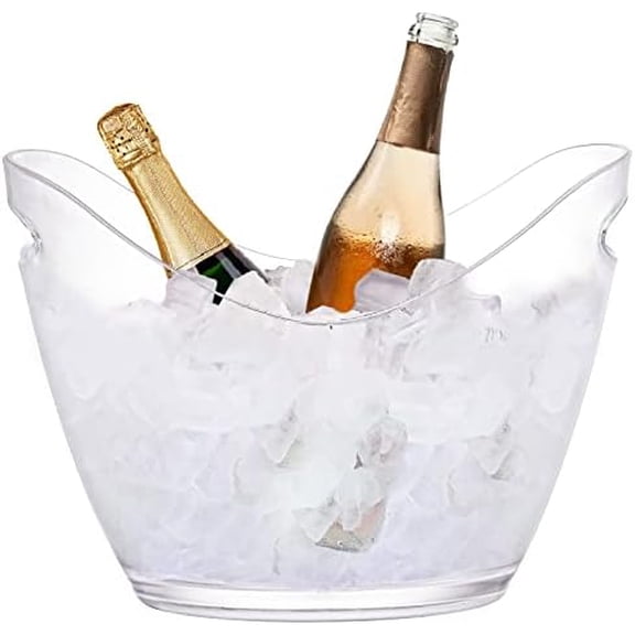 Ice Bucket Frosted Plastic 3.5 Liter Storage Tub - Perfect for Wine, Champagne or Beer Bottles