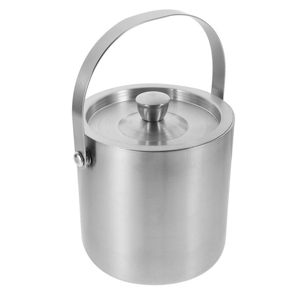 Ice Bucket Insulated Cooler Beverage Tub with Lid Gold for Cocktail Bar Tall Narrow Storage Bin