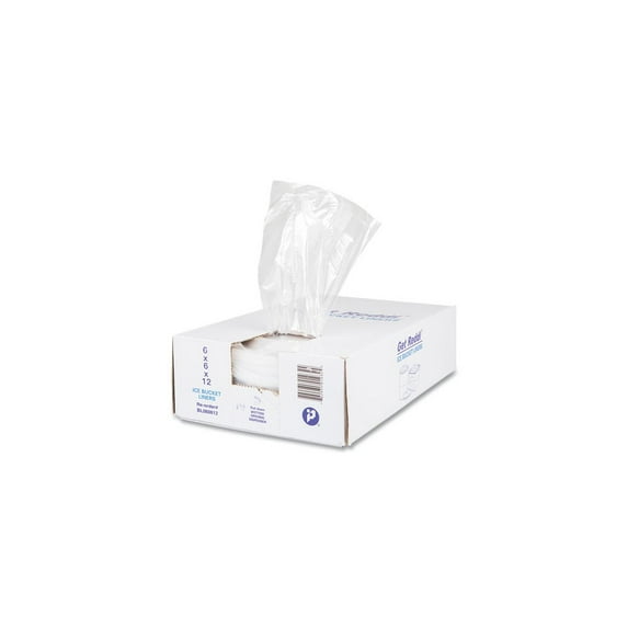 Ice Bucket Liner Bags, 3 Qt, 0.5 Mil, 6" X 12", Clear, 1,000/carton | Bundle of 5 Cartons